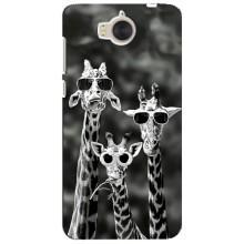 Силиконовый чехол с КАРТИНКАМИ лето для Huawei Y5-2017, MYA (AlphaPrint) (Жирафы в очках)