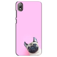 Бампер для Huawei Y5 2019 с картинкой "Песики" (Собака на розовом)