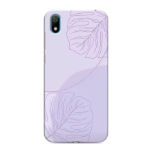 Чохол квітковий дизайн для Huawei Y5 2019 – Монстера фіолетова