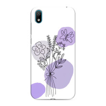 Силиконовый чехол с принтом в цветах на Huawei Y5 2019 – Фиолетовый букет