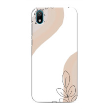 Силиконовый чехол с принтом в цветах на Huawei Y5 2019 – Нюдовый дизайн