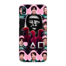 Чехол Гра в кальмара для Huawei Y5 2019 – Персонажи игры кальмара