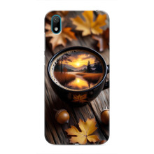 Чехол с уникальным дизайном «Осень с кофе» для Huawei Y5 2019 – Тёмный кофе