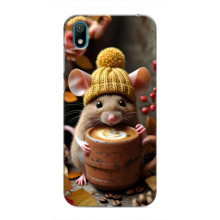 Печатный чехол «Зверята с кофе» для Huawei Y5 2019 – Медведь с кофе