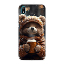 Печатный чехол «Зверята с кофе» для Huawei Y5 2019 – Мишка с кофе