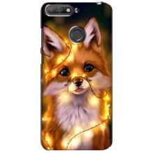 Чехлы с картинкой Лисички для Huawei Y6 Prime 2018 (VPrint) (Лисичка в гирляндах)