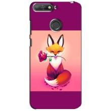 Чехлы с картинкой Лисички для Huawei Y6 Prime 2018 (VPrint) (Лисичка с розочкой)