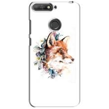 Чехлы с картинкой Лисички для Huawei Y6 Prime 2018 (VPrint) (Лисичка в цветочках)