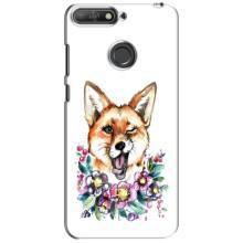 Чехлы с картинкой Лисички для Huawei Y6 Prime 2018 (VPrint) (Веселая лисичка)