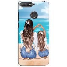 Чохол з друком для Huawei Y6 Prime 2018 - (Мама з дитинкою) (AlphaPrint) (Мама з донькою)