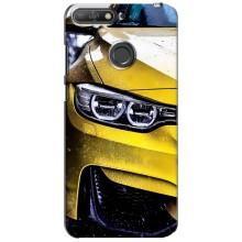 Чохли з Машинами на Хуавей Y6 Прайм 2018 (VPrint) (Жовта машина)