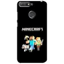 Чехол Майнкрафт на Huawei Y6 Prime 2018 (AlphaPrint) Minecraft (герои Minecraft)
