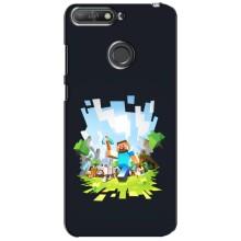 Чехол Майнкрафт на Huawei Y6 Prime 2018 (AlphaPrint) Minecraft (персонажи Minecraft)
