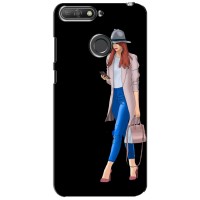 Чехол с картинкой Модные Девчонки Huawei Y6 Prime 2018 (Девушка со смартфоном)