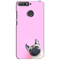 Бампер для Huawei Y6 Prime 2018 с картинкой "Песики" (Собака на розовом)