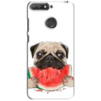 Чехол (ТПУ) Милые собачки для Huawei Y6 Prime 2018 (Смешной Мопс)