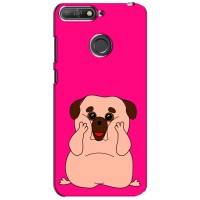 Чехол (ТПУ) Милые собачки для Huawei Y6 Prime 2018 (Веселый Мопсик)