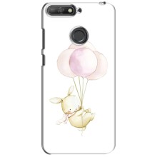 Силиконовый бампер с картинкой животных для Huawei Y6 Prime 2018 (Кролик и шарики)