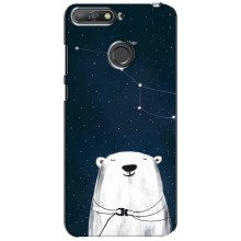 Силиконовый бампер с картинкой животных для Huawei Y6 Prime 2018 (Медведица)