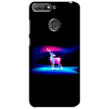 Силиконовый бампер с картинкой животных для Huawei Y6 Prime 2018 (Яркий олень)