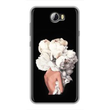 Чехлы (ART) Цветы на Huawei Y5II (VPrint) (Белые цветы)
