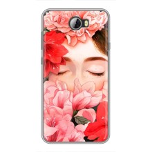 Чехлы (ART) Цветы на Huawei Y5II (VPrint) (Глаза в цветах)