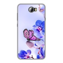 Чехлы с Цветами для Huawei Y5II (VPrint) (Бабочка на цветочке)