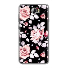 Чехлы с Цветами для Huawei Y5II (VPrint) (Цветочки на черном)