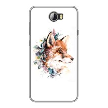 Чехлы с картинкой Лисички для Huawei Y5II (VPrint) (Лисичка в цветочках)