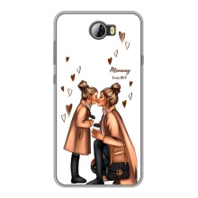 Чехол с печатью для Huawei Y5II - (Мама с ребенком) (AlphaPrint) (Дочка и мама)