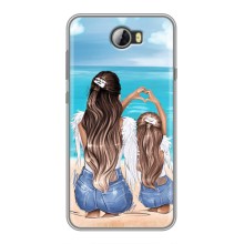 Чехол с печатью для Huawei Y5II - (Мама с ребенком) (AlphaPrint) (Мама с доченькой)