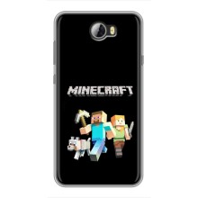 Чехол Майнкрафт на Huawei Y5II (AlphaPrint) Minecraft (герои Minecraft)