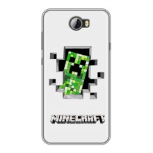 Чехол Майнкрафт на Huawei Y5II (AlphaPrint) Minecraft (крипер Майнкрафт)