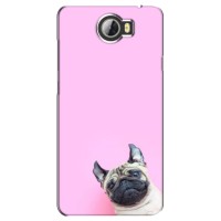 Бампер для Huawei Y5II з картинкою "Песики" (Собака на рожевому)