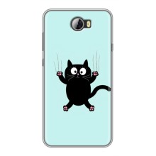 Чехол с принтом для Huawei Y5II (AlphaPrint) Модные коты (Падающий кот)