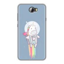 Чехол Unicorn на Huawei Y5II (Единорог космонавт)
