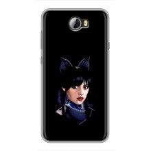 Чехлы Венсдей на Huawei Y5II Уэнсдей (AlphaPrint) (серьезная Уэнздей)