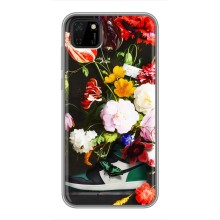 Брендновые Чехлы для Huawei Y5p - (PREMIUMPrint) (Nike цветы)