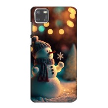Чехлы на Новый Год Huawei Y5p (Снеговик праздничный)
