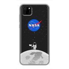 Силиконовый бампер с принтом "Наса" на Huawei Y5p – Космонавт NASA