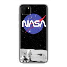 Силиконовый бампер с принтом "Наса" на Huawei Y5p (Nasa на луне)