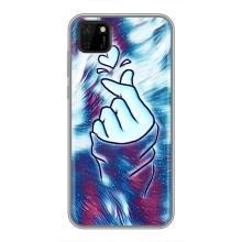 Чехол с принтом для Huawei Y5p (AlphaPrint - Знак сердечка)