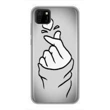 Чехол с принтом для Huawei Y5p (AlphaPrint - Знак сердечка)