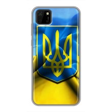 Чехол с картинкой (Патриотический ГЕРБ) на Huawei Y5p – Герб и Флаг Украины