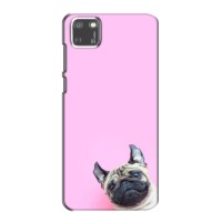 Бампер для Huawei Y5p с картинкой "Песики" (Собака на розовом)