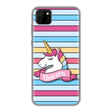 Чехол для Хуавей Y5п - (Единорожки - Новинки) (AlphaPrint) (Unicorn)