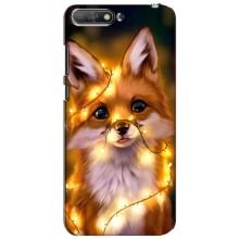 Чехлы с картинкой Лисички для Huawei Y6 2018 (VPrint) (Лисичка в гирляндах)