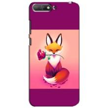 Чехлы с картинкой Лисички для Huawei Y6 2018 (VPrint) (Лисичка с розочкой)