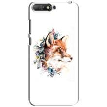 Чехлы с картинкой Лисички для Huawei Y6 2018 (VPrint) (Лисичка в цветочках)