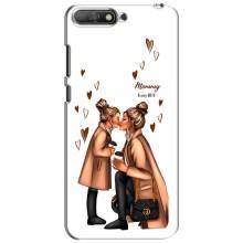 Чехол с печатью для Huawei Y6 2018 - (Мама с ребенком) (AlphaPrint) (Дочка и мама)